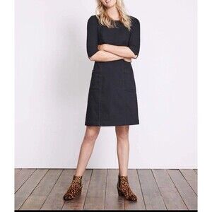 Boden Black Coraline Cotton Denim Dress Size 8L